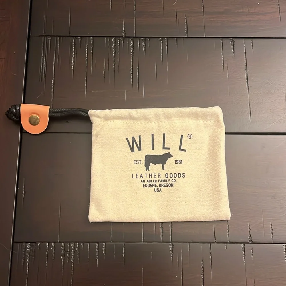 Will Leather Goods Bi Fold Wallet Card Case Black new